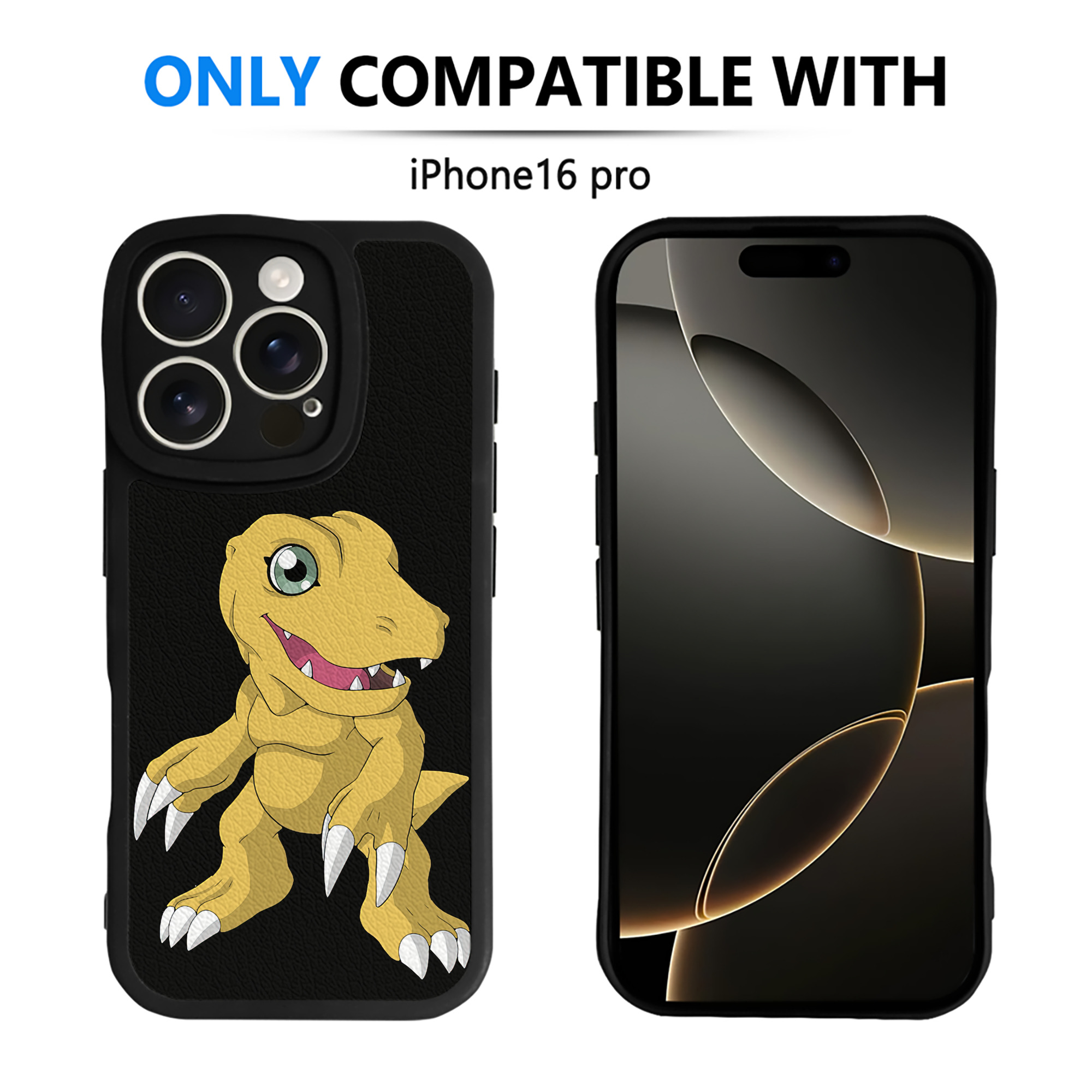 （画像用） Digimon デジタルモンスター/デジモン 【iPhone 16シリーズ対応】シリコンスマホケース（レザー調） 材質：シリコン